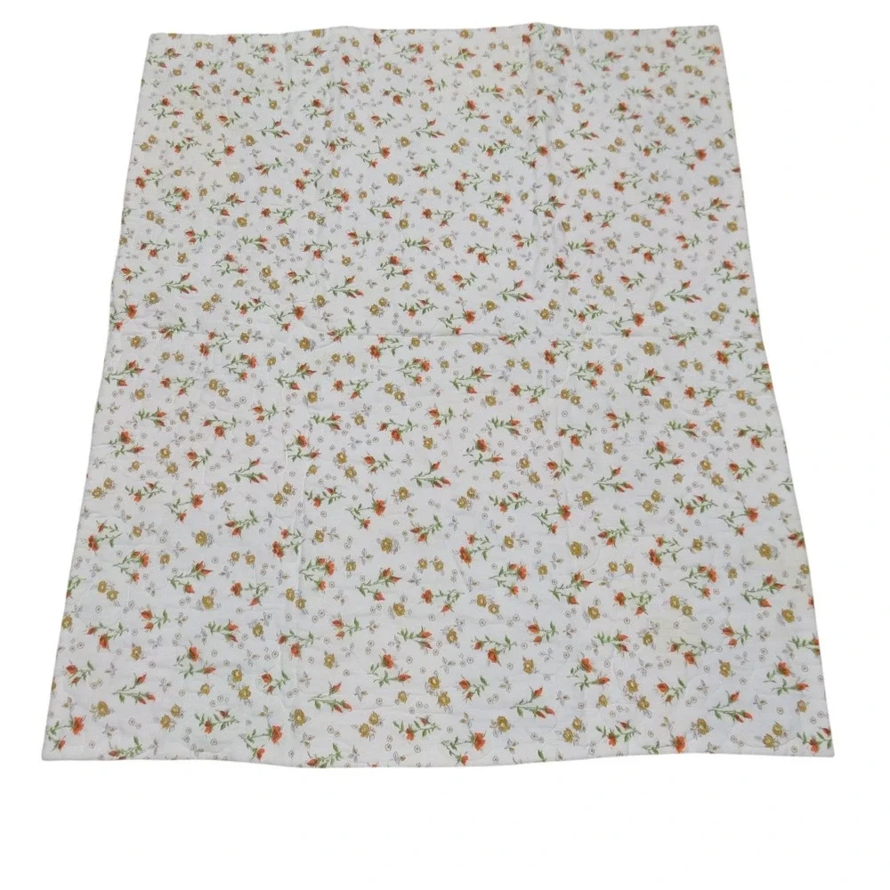 Vintage Handmade Patchwork Crib Quilt Multicolor Floral‎ Calico Cotton 31